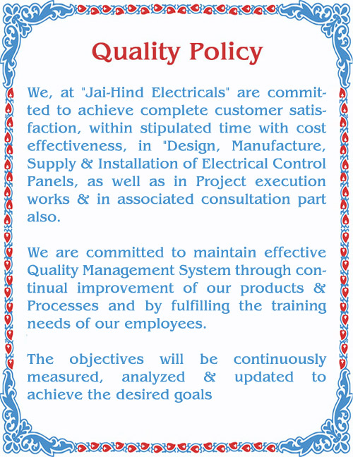 JAIHIND ELECTRICALS, ISO Certificate